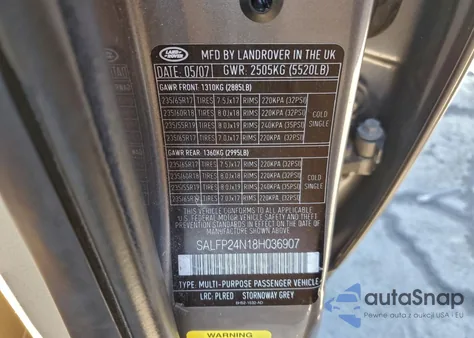 2008 Land Rover Lr2 Se z USA, uszkodzony, nr VIN SALFP24N18H036907